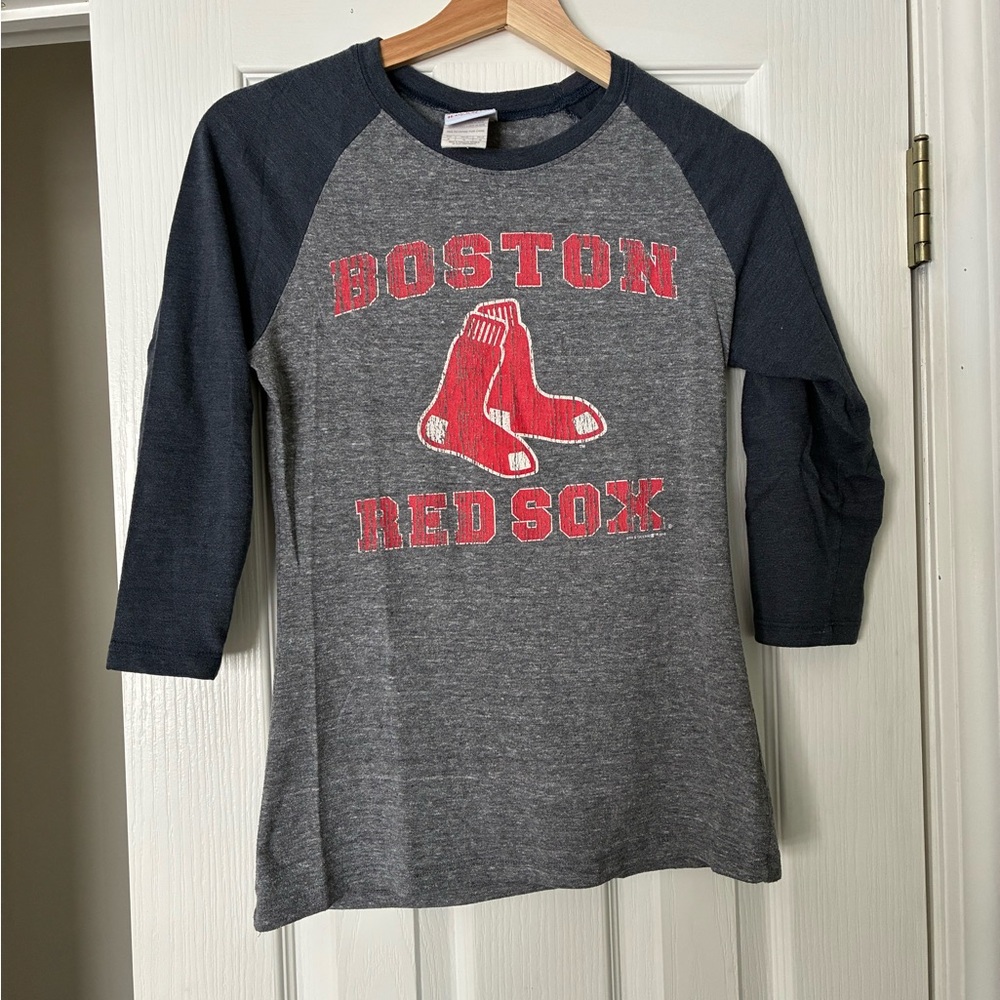5th & Ocean Boston Red Sox Kids Long Sleeve Shirt - Gray and Navy